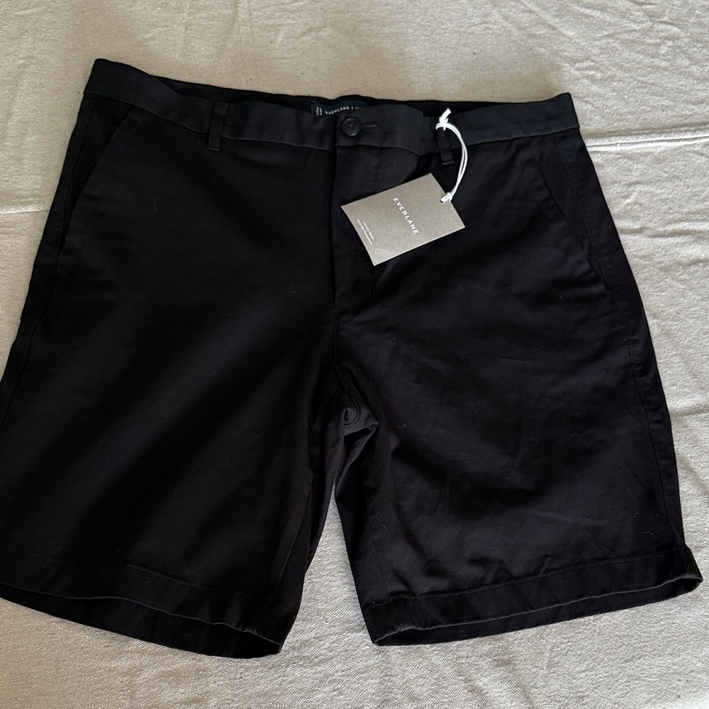 Everlane Men's Black Flat Front Shorts